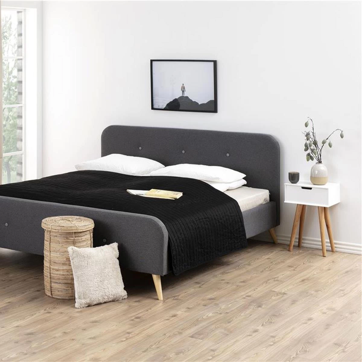 Lisomme Fabienne Houten Nachtkastje Wit - Afbeelding 2