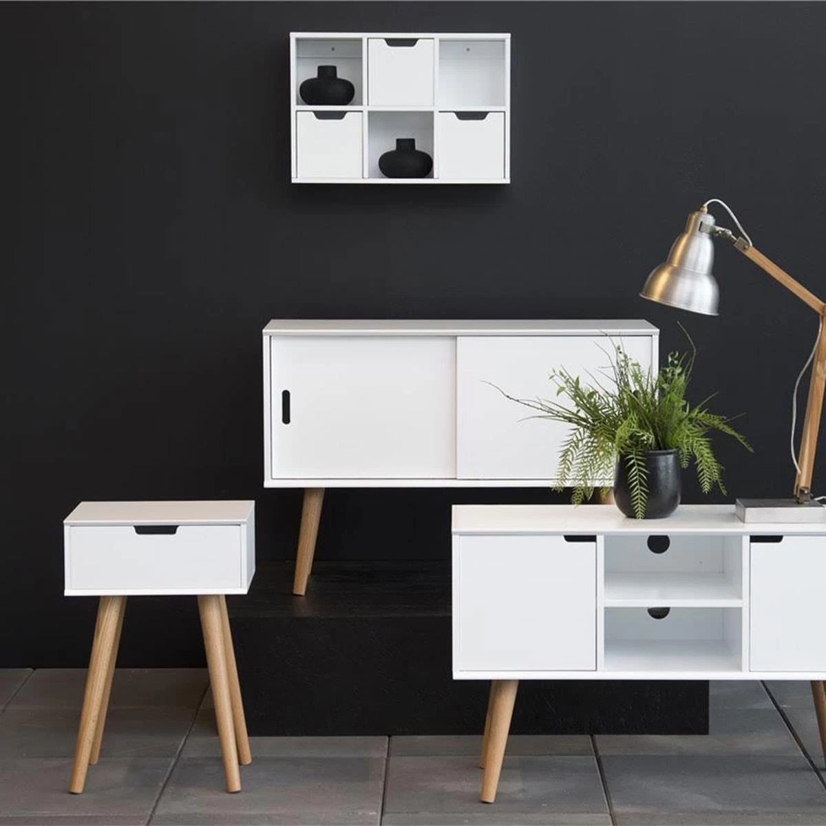 Lisomme Fabienne Houten Nachtkastje Wit - Afbeelding 3