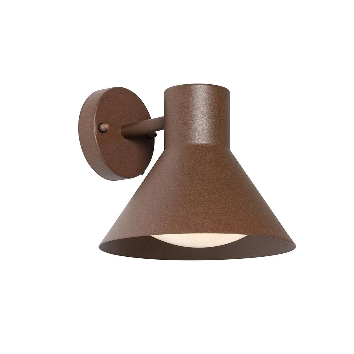 QAZQA Industriƫle Buitenwandlamp Roestbruin Kegel IP44 - Natas