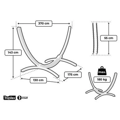 Tropilex® Hangmatstandaard Tweepersoons Wood Hout - Afbeelding 2