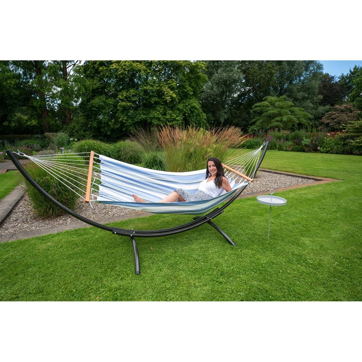 Tropilex® Hangmat Eénpersoons Curaçao Air Blauw - Afbeelding 5