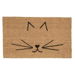 Clayre & Eef Deurmat 75x45 Cm Bruin Zwart Kokosvezel Pvc Rechthoek