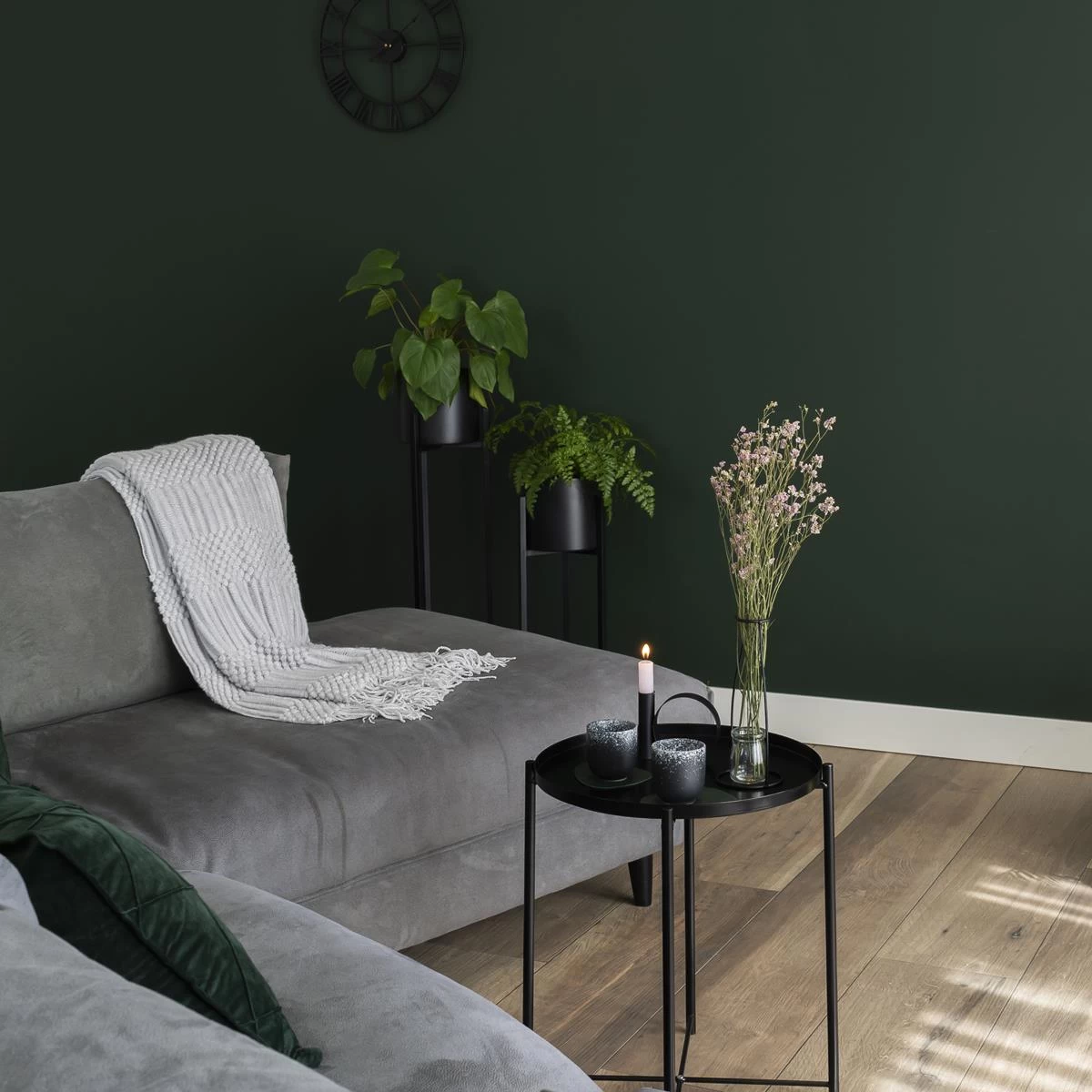 QUVIO Plantenstandaard Inclusief Pot - 22x22x75 Cm - Zwart - M - Afbeelding 6