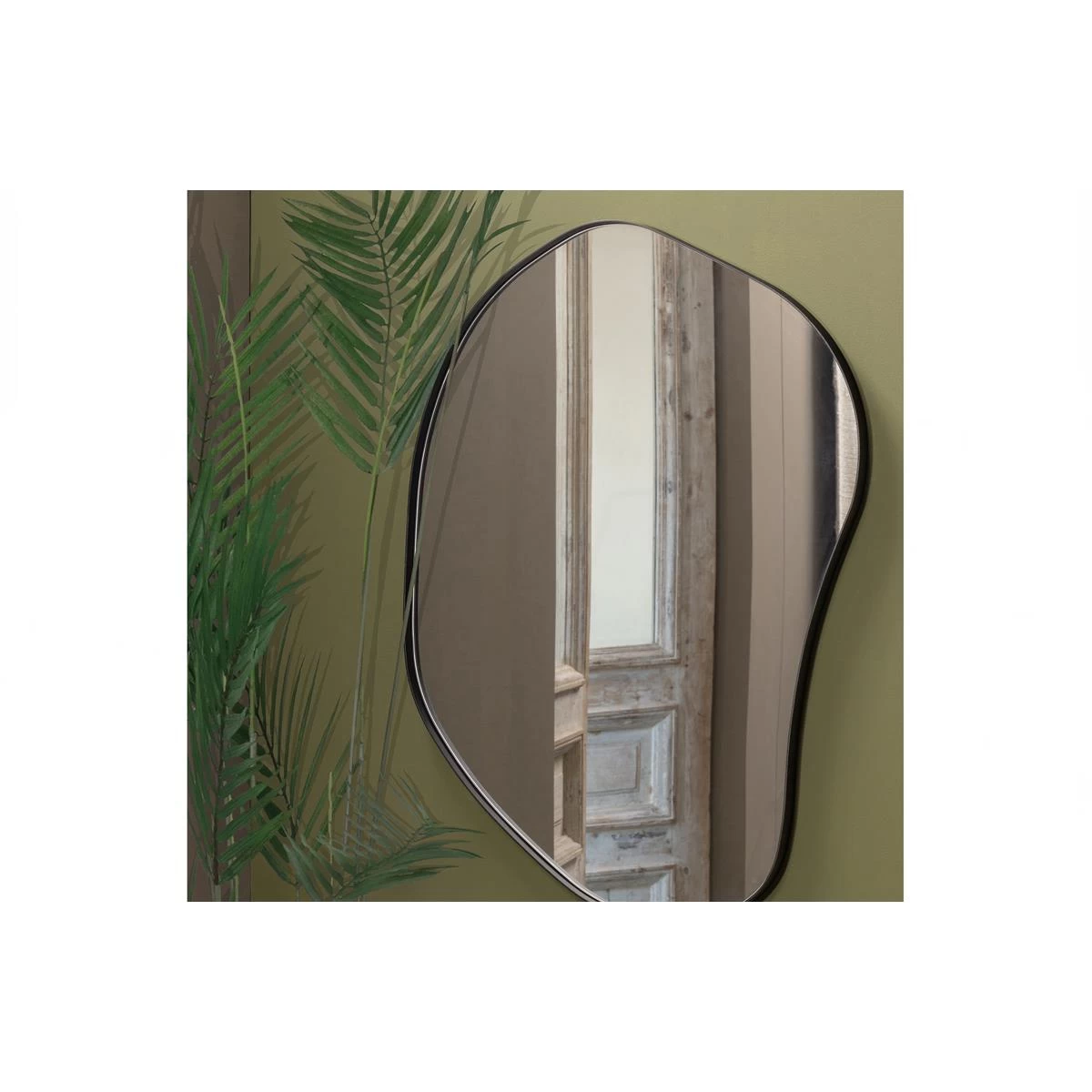 WOOOD Romee Organische Spiegel - Metaal - Zwart - 100x70x4 - Afbeelding 2