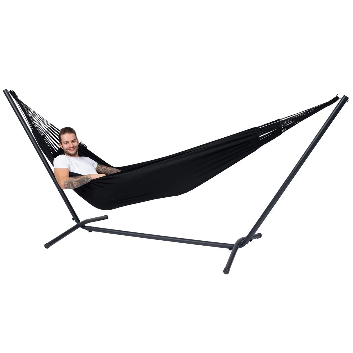 Tropilex® Hangmat Met Standaard Eénpersoons Easy & Classic Black Zwart - Afbeelding 3