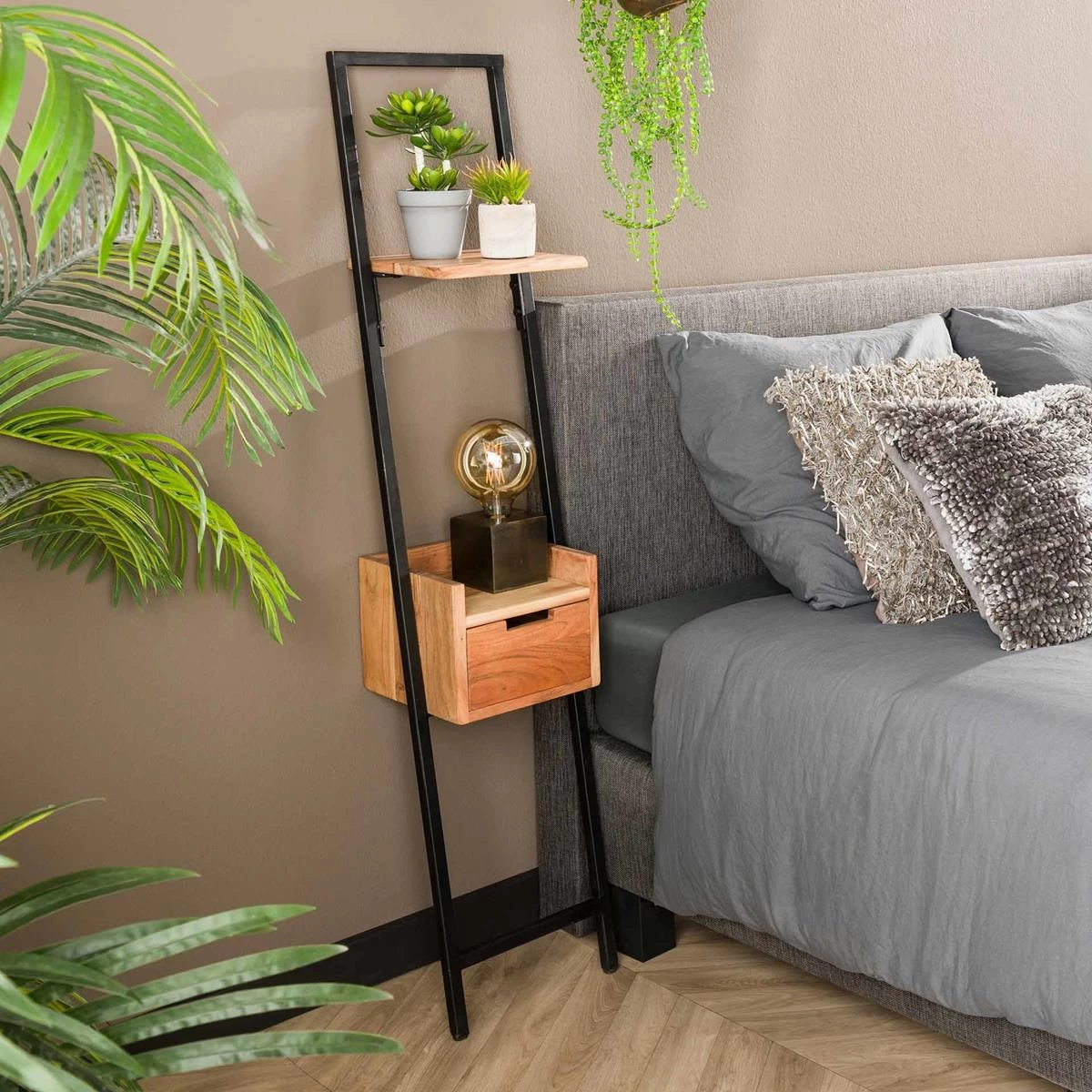 Duverger Duplex - Nachtkastje - Acacia - Naturel - 1 Lade - Hoog - - Afbeelding 4