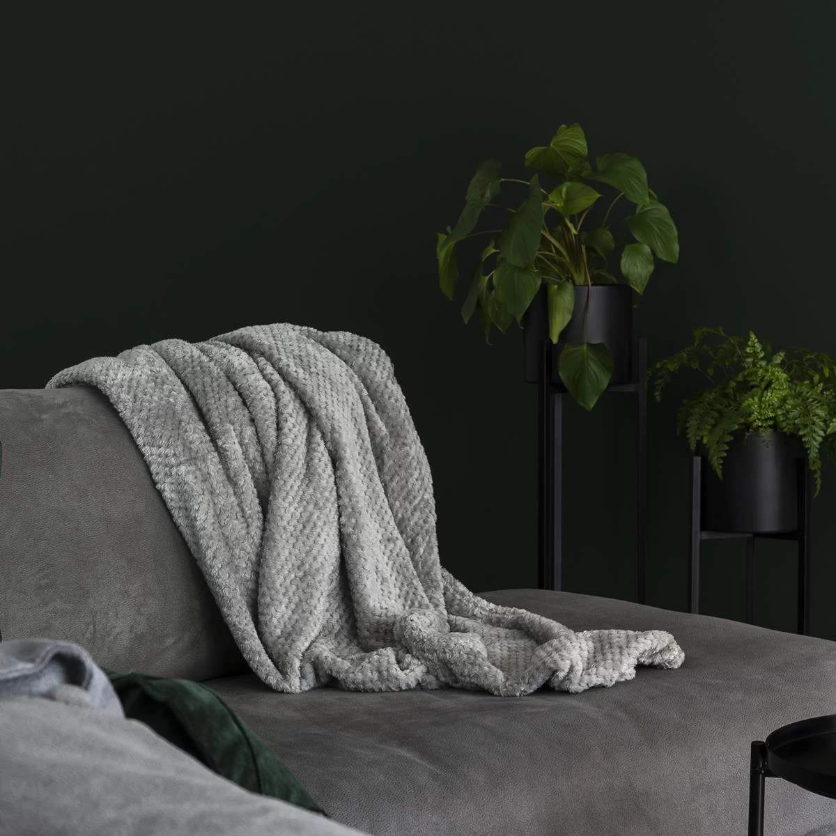 QUVIO Plaid 200 X 230 Cm - Fleece - Grijs - Afbeelding 4