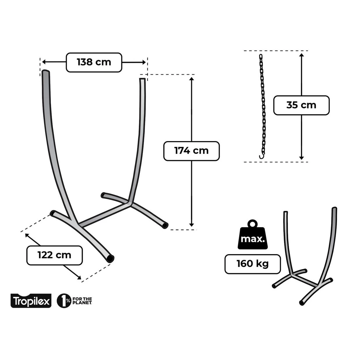 Tropilex® Hangstoelstandaard Unico Metaal - Afbeelding 5