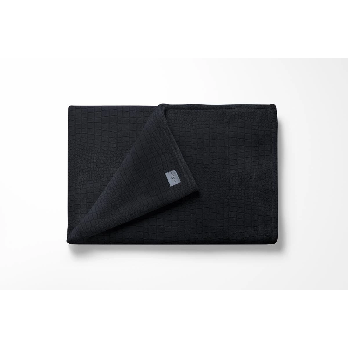 LINNICK Flanel Fleece Deken Croco - Zwart - 140x200cm - Afbeelding 3