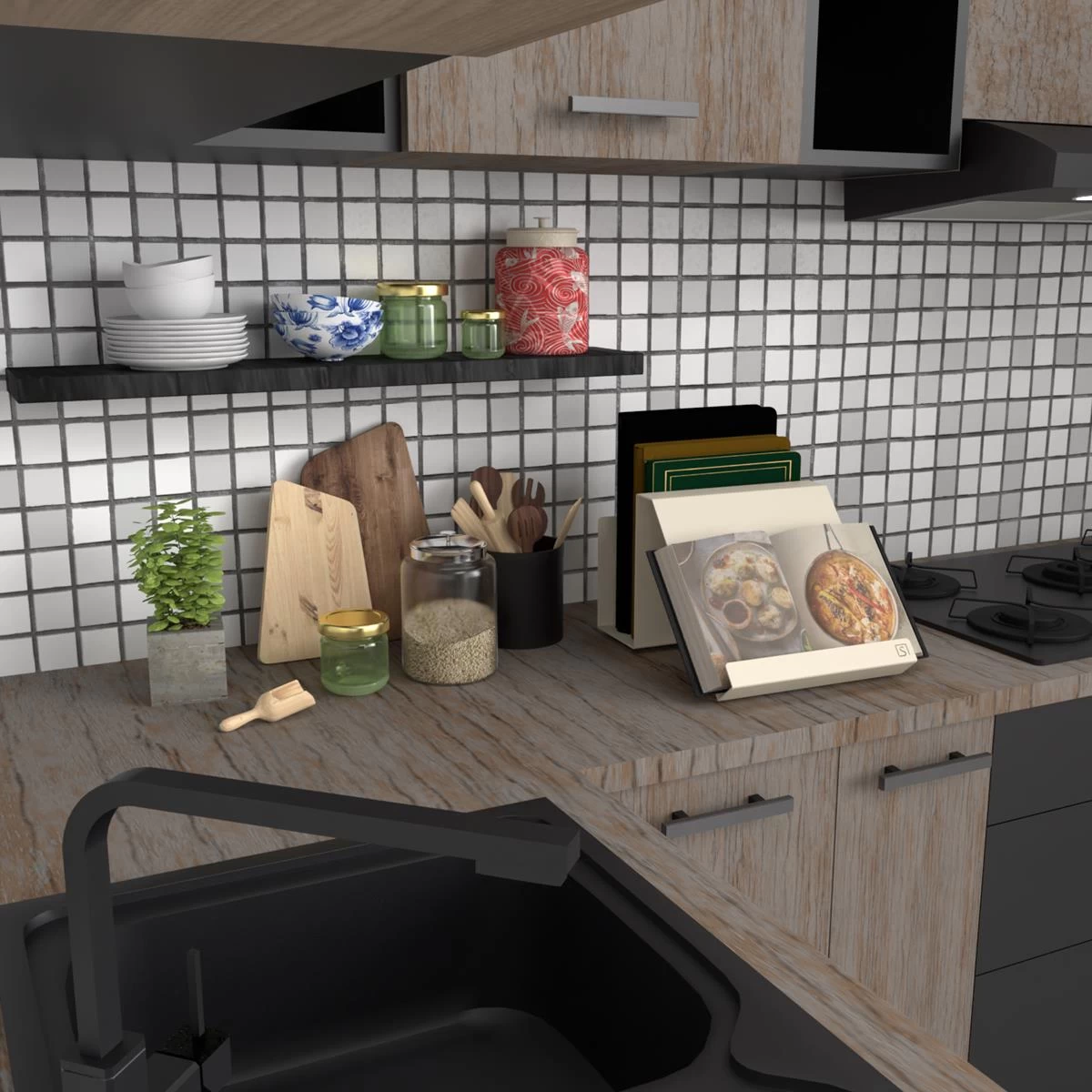 Steellish Kitchen Butler Kookboekhouder Zwart - Afbeelding 6