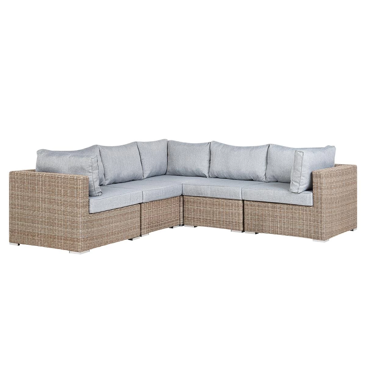 Beliani - CONTARE - Loungeset Voor 6 - Bruin - Linkszijdig - PE Rotan - Afbeelding 3