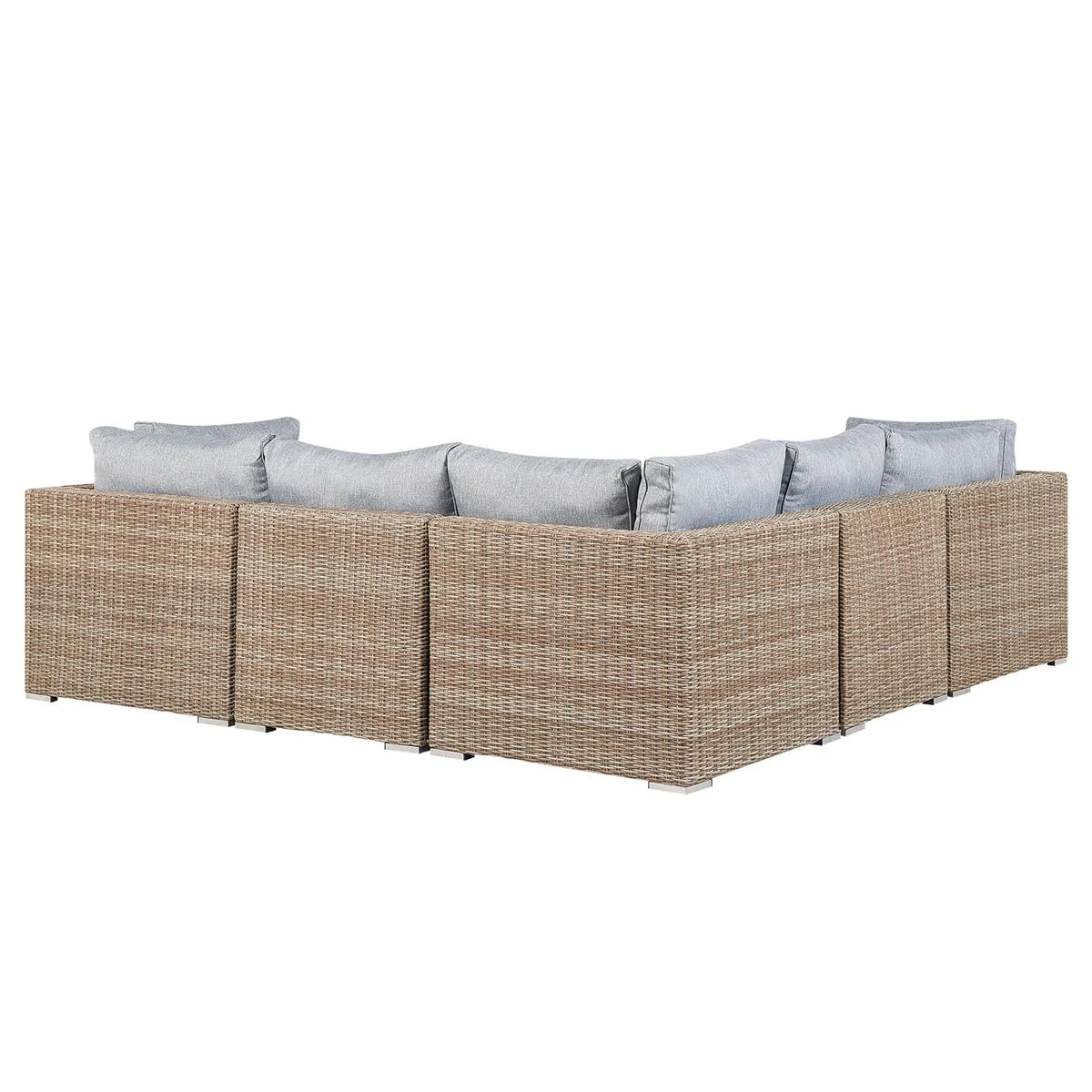 Beliani - CONTARE - Loungeset Voor 6 - Bruin - Linkszijdig - PE Rotan - Afbeelding 4
