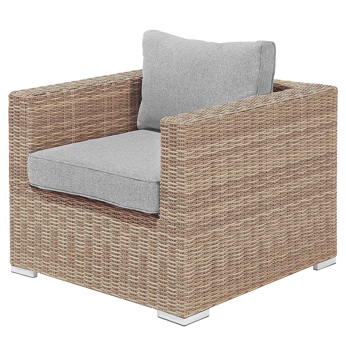 Beliani - CONTARE - Loungeset Voor 6 - Bruin - Linkszijdig - PE Rotan - Afbeelding 5