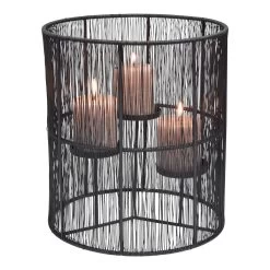 LOFT42 Wira Kandelaar Met 3 Schotels - Metaal - Zwart - Ø28x32