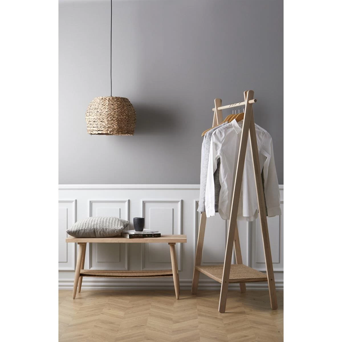 Villa Collection Ebern Houten Kledingrek Whitewash - 92 X 153 Cm - Afbeelding 2