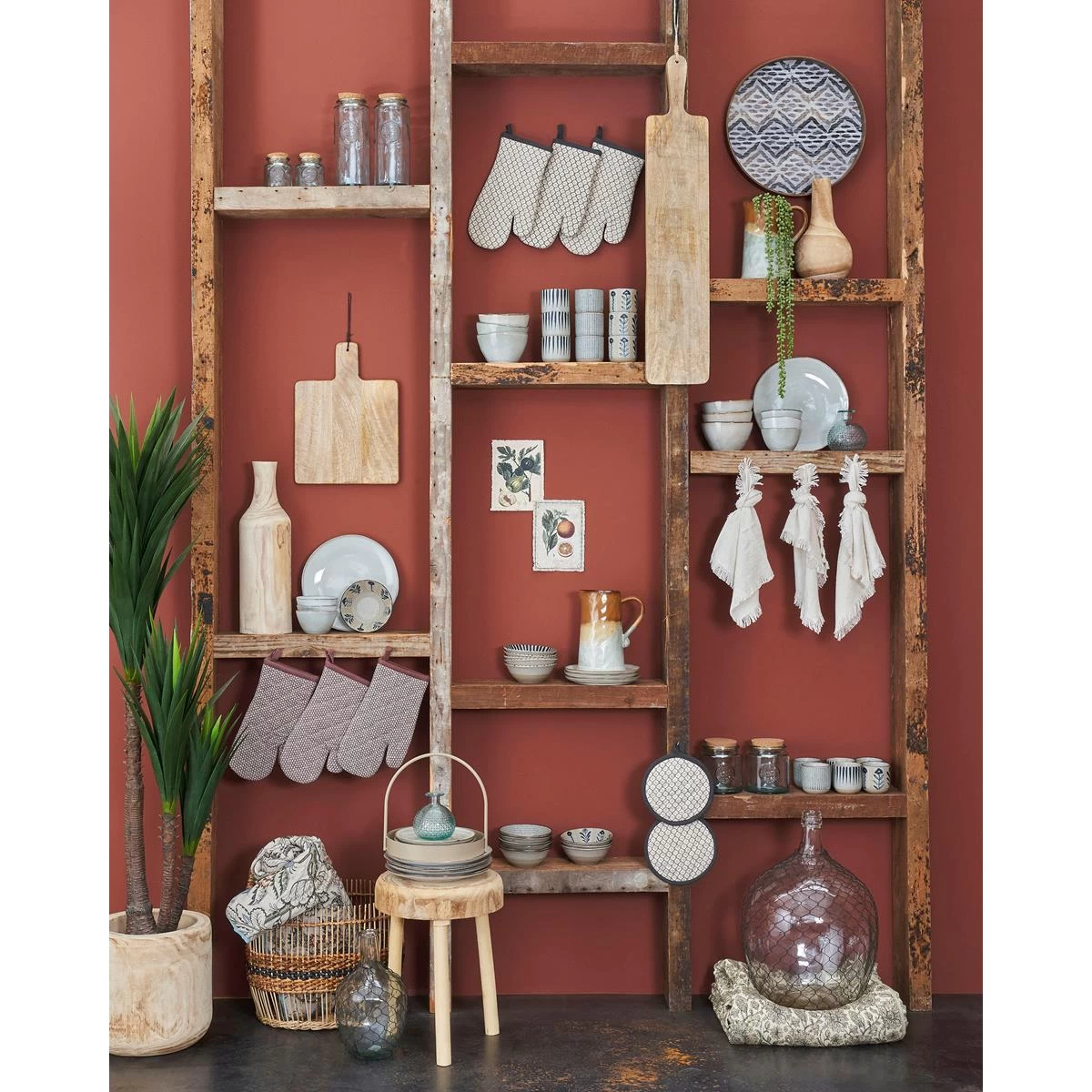 Mica Decorations Pia Vaas - H47 X Ø13 Cm - Paulownia Hout - Lichtbruin - Afbeelding 10