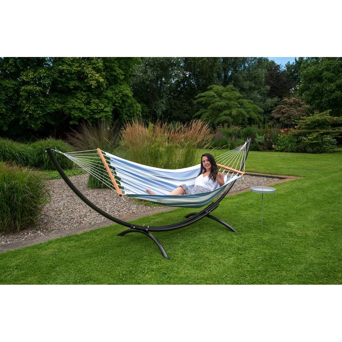 Tropilex® Hangmat Eénpersoons Curaçao Air Blauw - Afbeelding 4