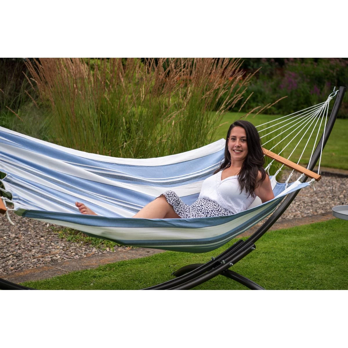 Tropilex® Hangmat Eénpersoons Curaçao Air Blauw - Afbeelding 10