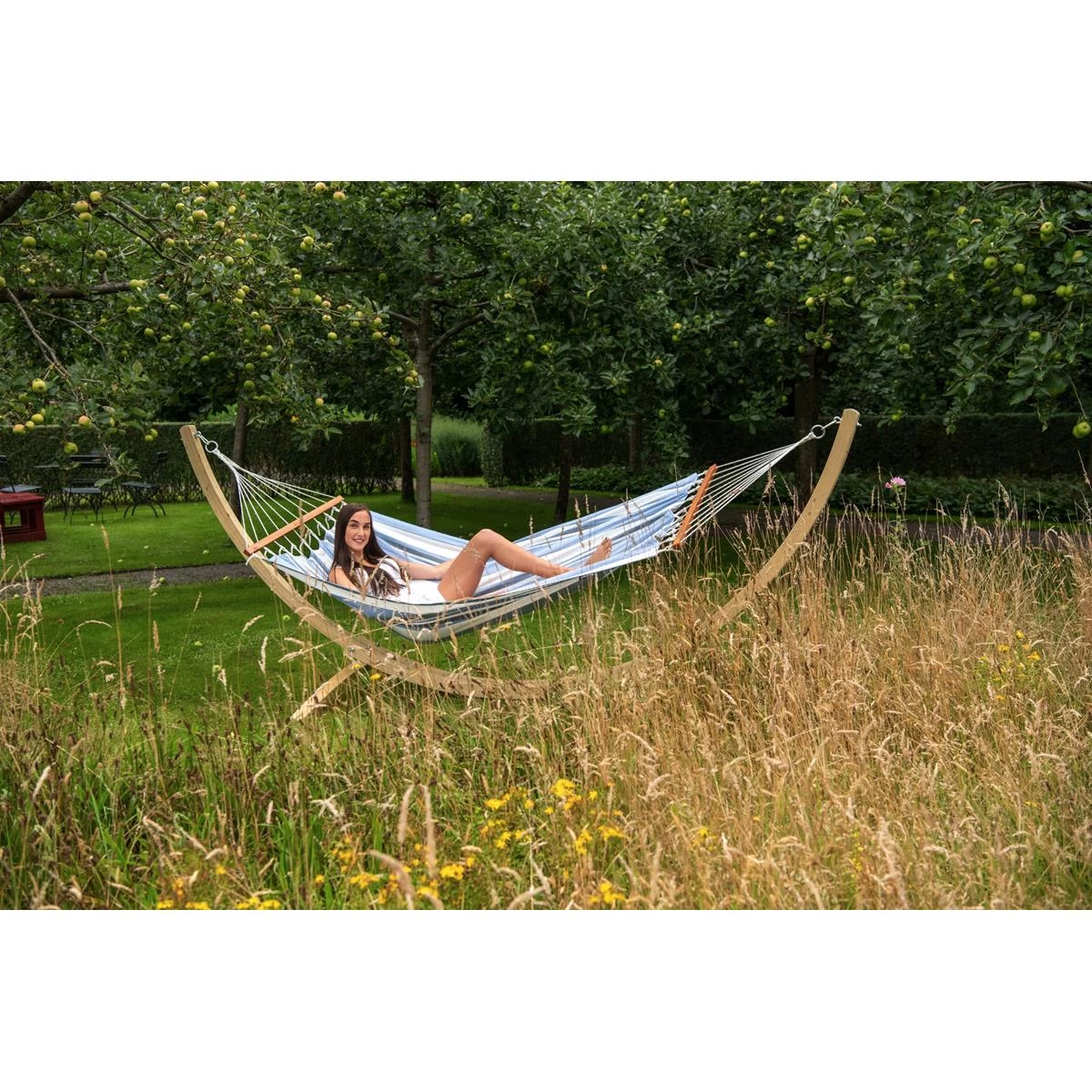 Tropilex® Hangmat Eénpersoons Curaçao Air Blauw - Afbeelding 11