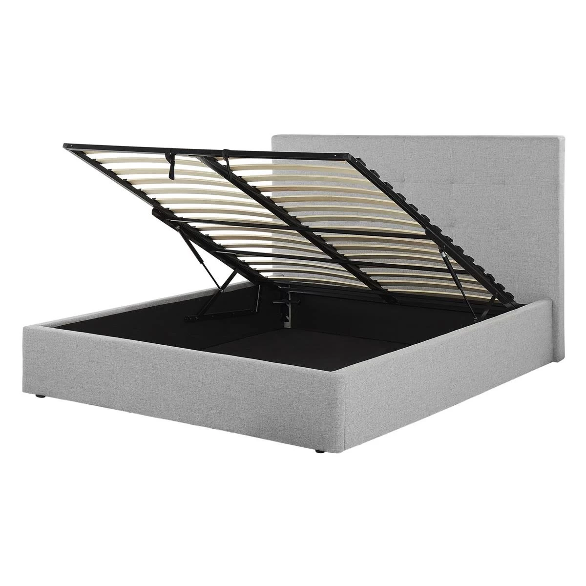 Beliani-LORIENT-Bed Met Opbergruimte-Grijs-140 X 200 Cm-Polyester