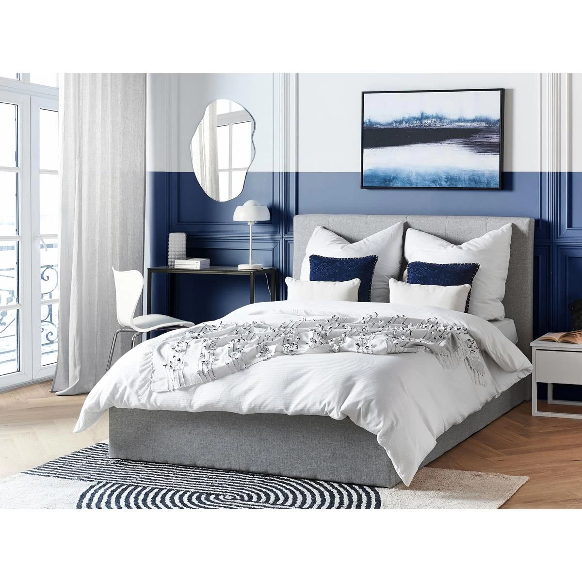 Beliani-LORIENT-Bed Met Opbergruimte-Grijs-140 X 200 Cm-Polyester - Afbeelding 2