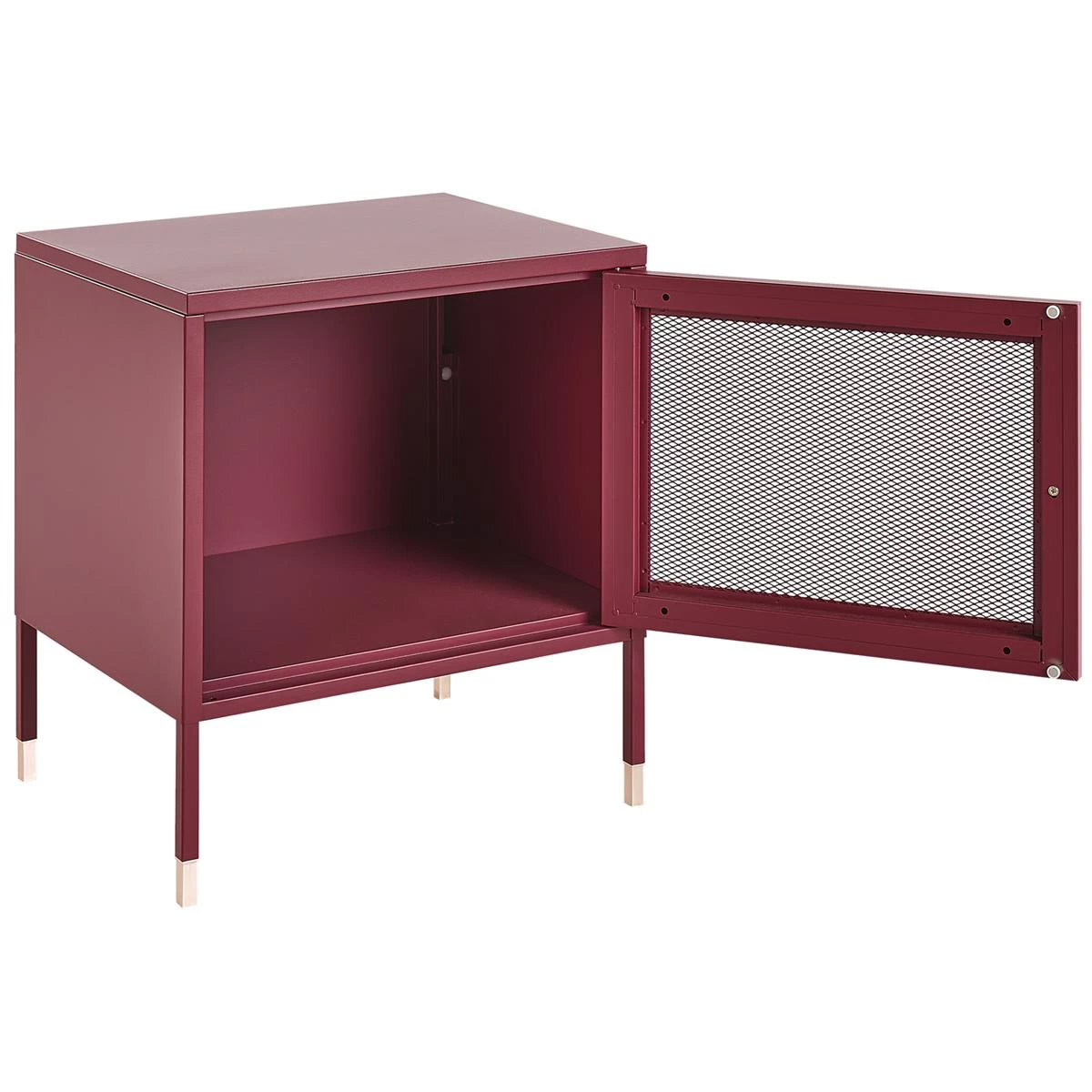 Beliani - OSSETT - Nachtkastje - Rood - Staal - Afbeelding 3