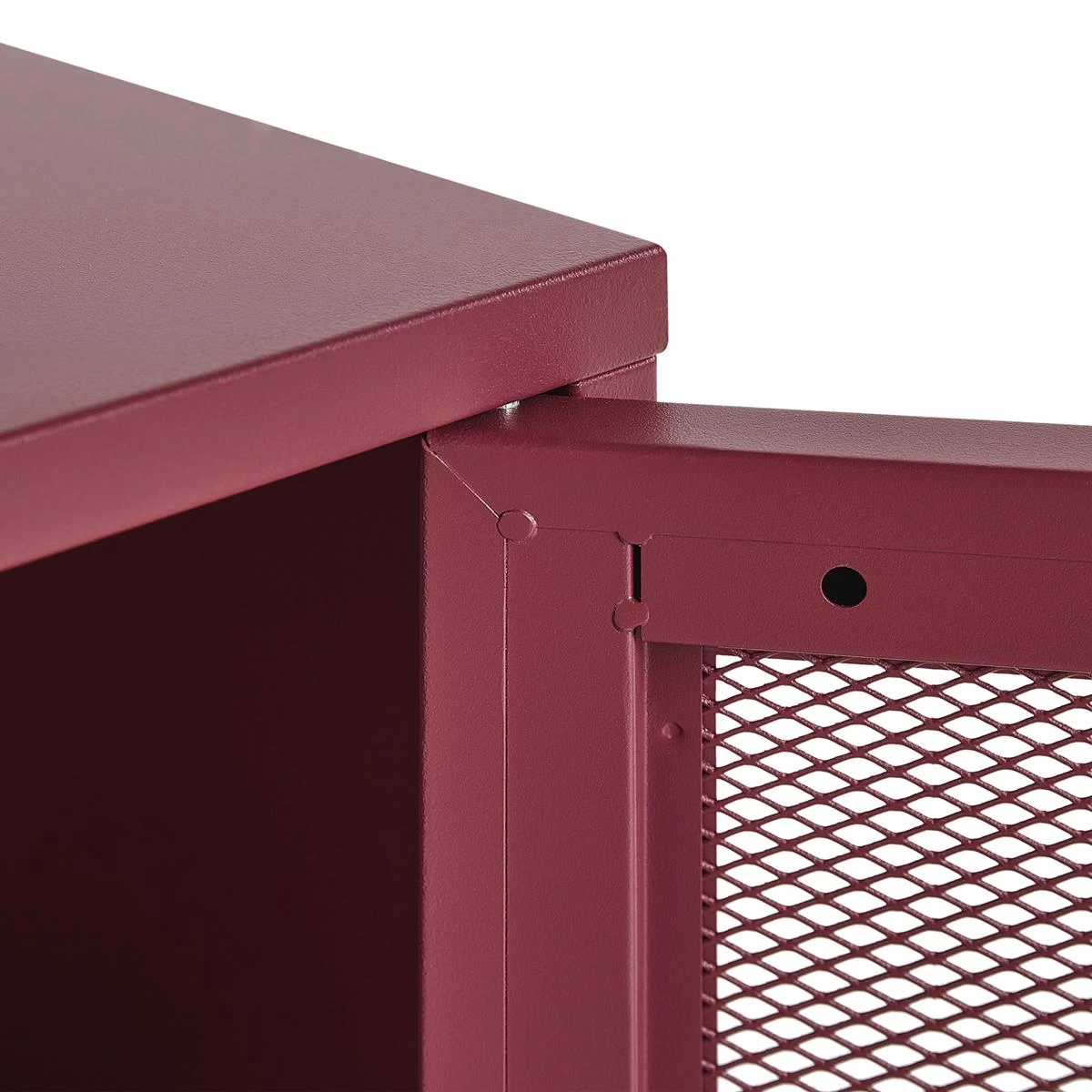 Beliani - OSSETT - Nachtkastje - Rood - Staal - Afbeelding 6