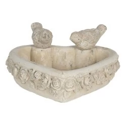 Clayre & Eef Vogelvoederbak 24x24x11 Cm Grijs Steen