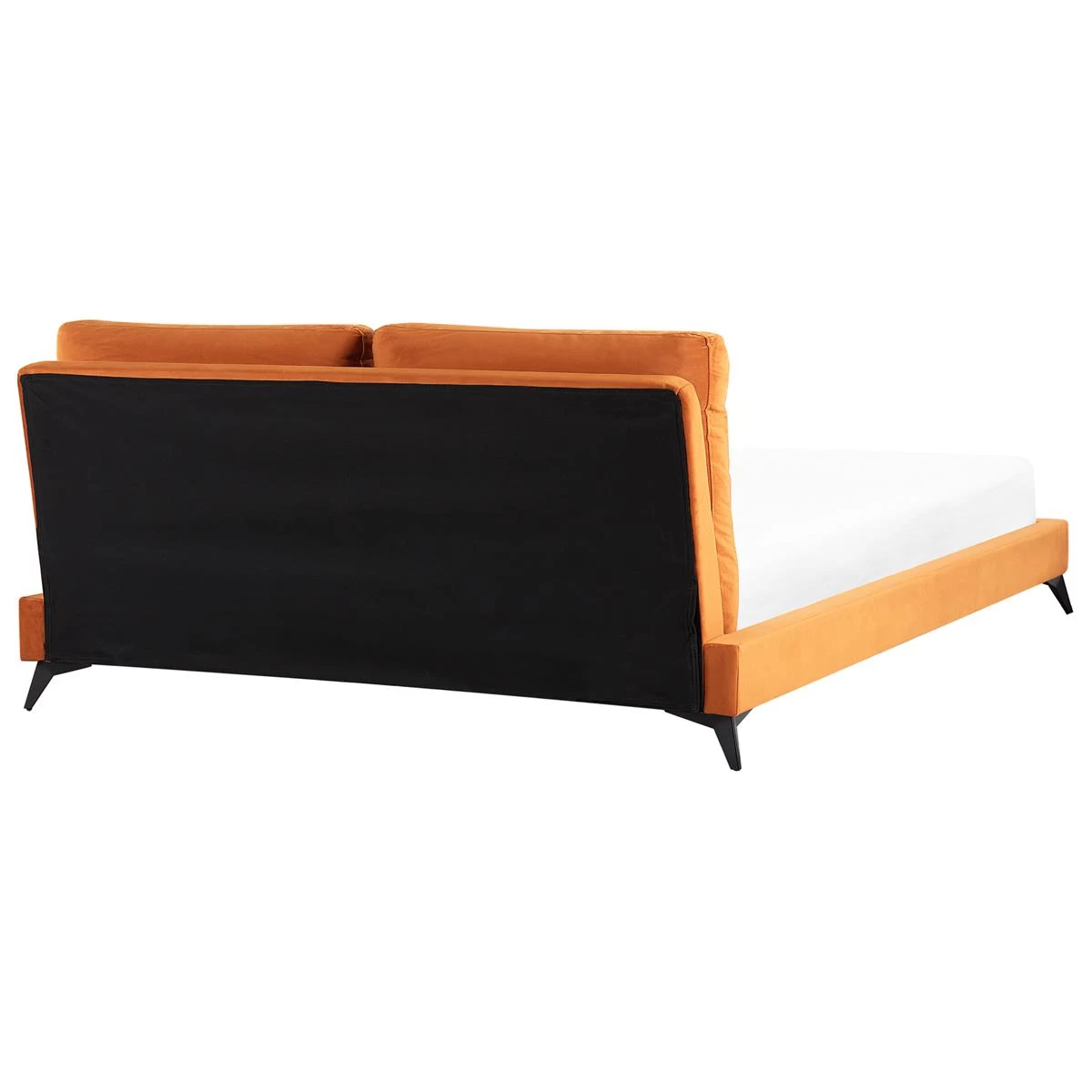 Beliani - MELLE - Tweepersoonsbed - Oranje - 180 X 200 Cm - Fluweel - Afbeelding 4