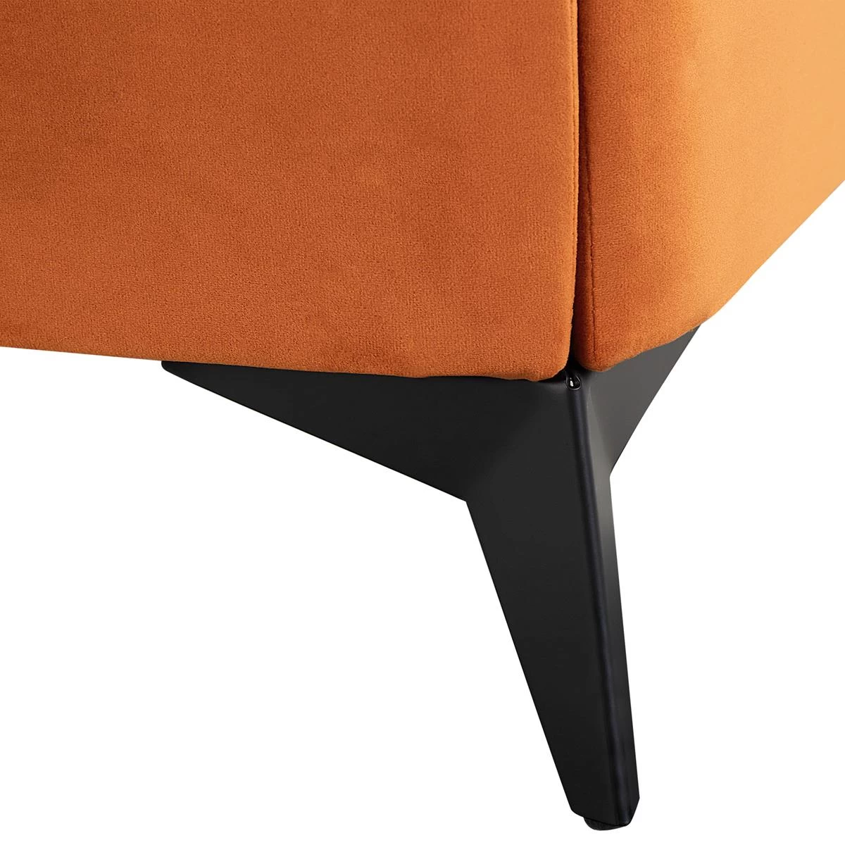 Beliani - MELLE - Tweepersoonsbed - Oranje - 180 X 200 Cm - Fluweel - Afbeelding 10