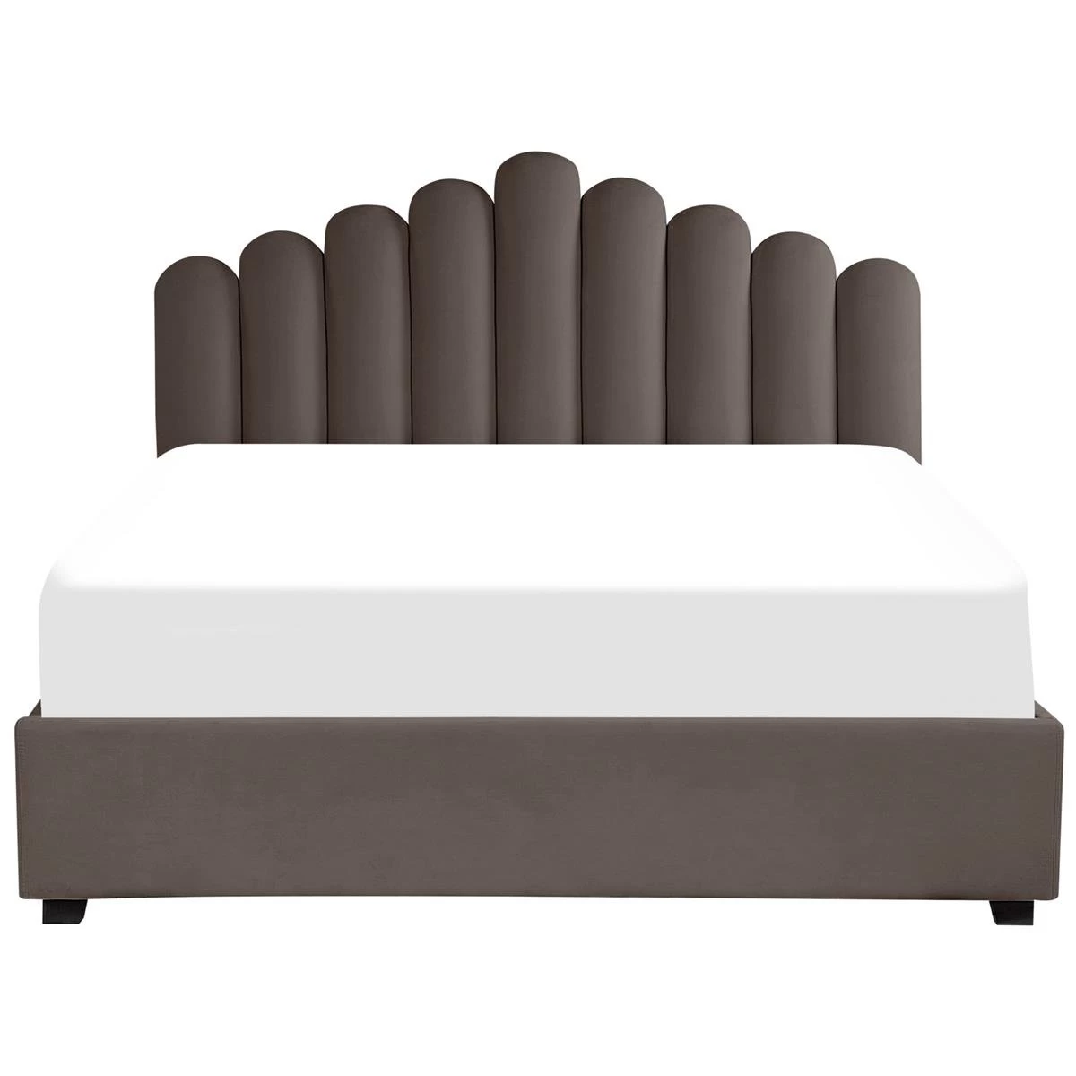 Beliani-VINCENNES -Tweepersoonsbed-Beige-180 X 200 Cm-Fluweel - Afbeelding 3