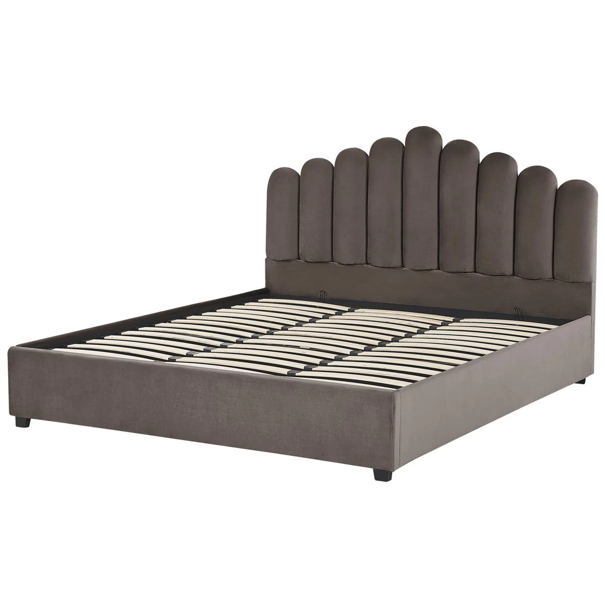 Beliani-VINCENNES -Tweepersoonsbed-Beige-180 X 200 Cm-Fluweel - Afbeelding 5