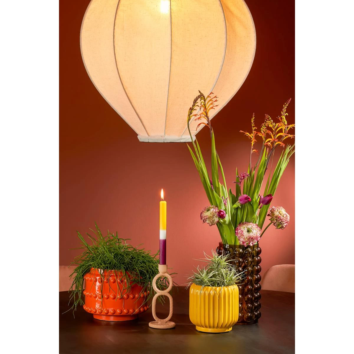 Mica Decorations Boaz Bloempot - H19 X Ø22 Cm - Keramiek - Oranje - Afbeelding 6