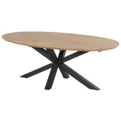 Hartman Stephanie Ovale Tuintafel Zwart 240 Cm - Natural Teak