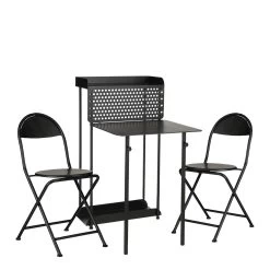 Mica Decorations Balkonset - Set Van 3 - Metaal - Zwart