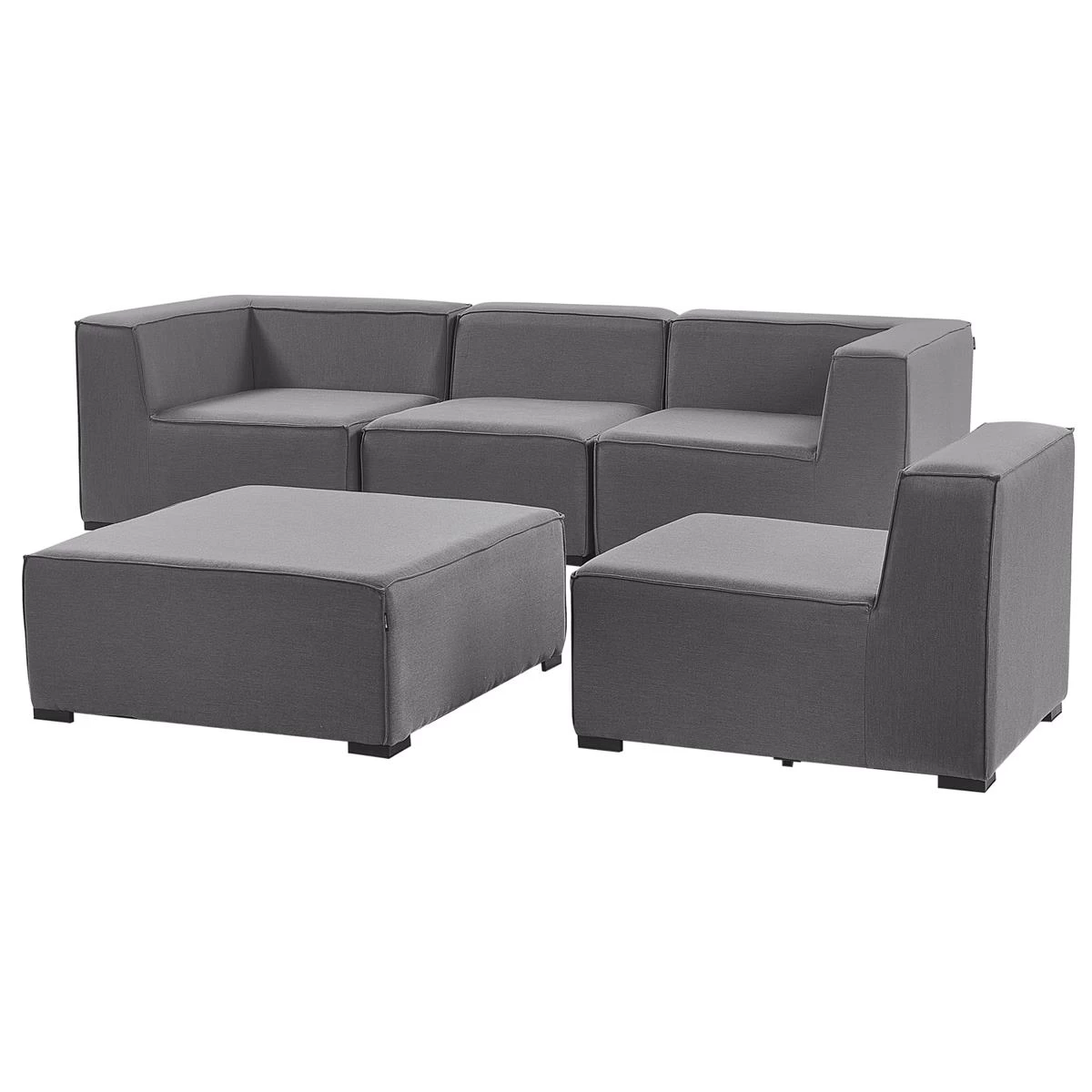 Beliani - AREZZO - Bankenset - Grijs - Polyester - Afbeelding 6