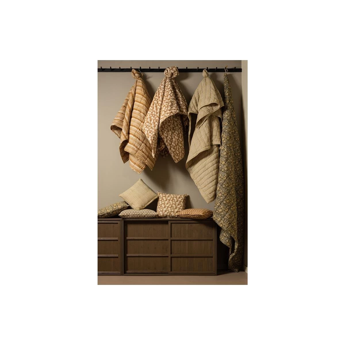 BePureHome Quilt|Plaid Banding - Katoen - Bruin - 220x265x1 - Afbeelding 4