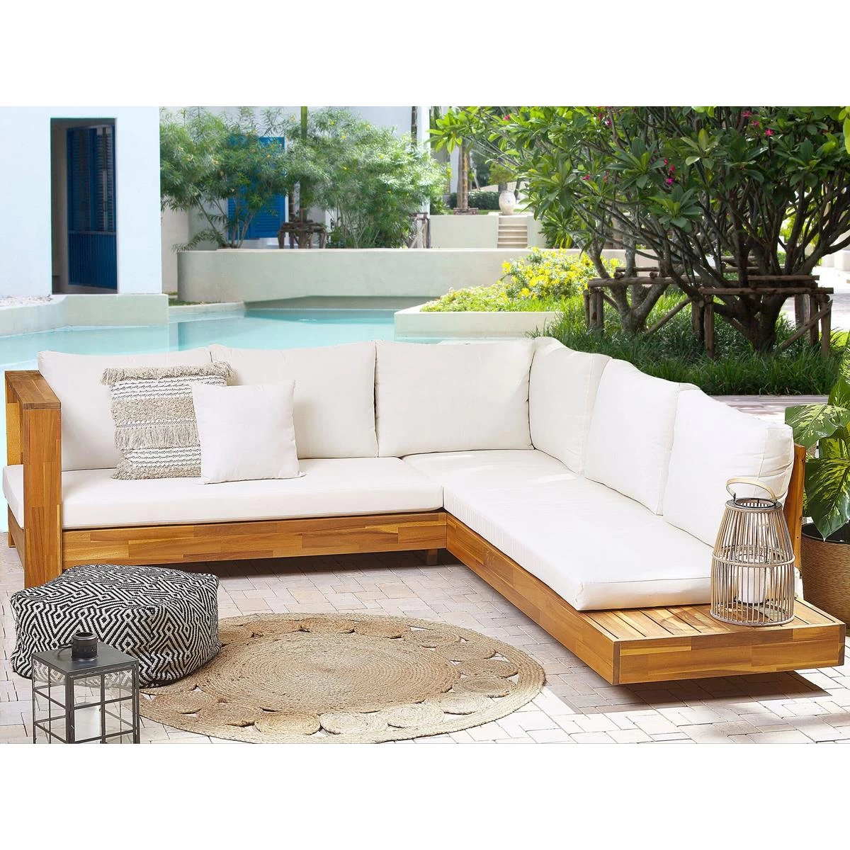 Beliani - MARETTIMO - Loungeset Voor 5 - Lichte Houtkleur - Acaciahout - Afbeelding 2