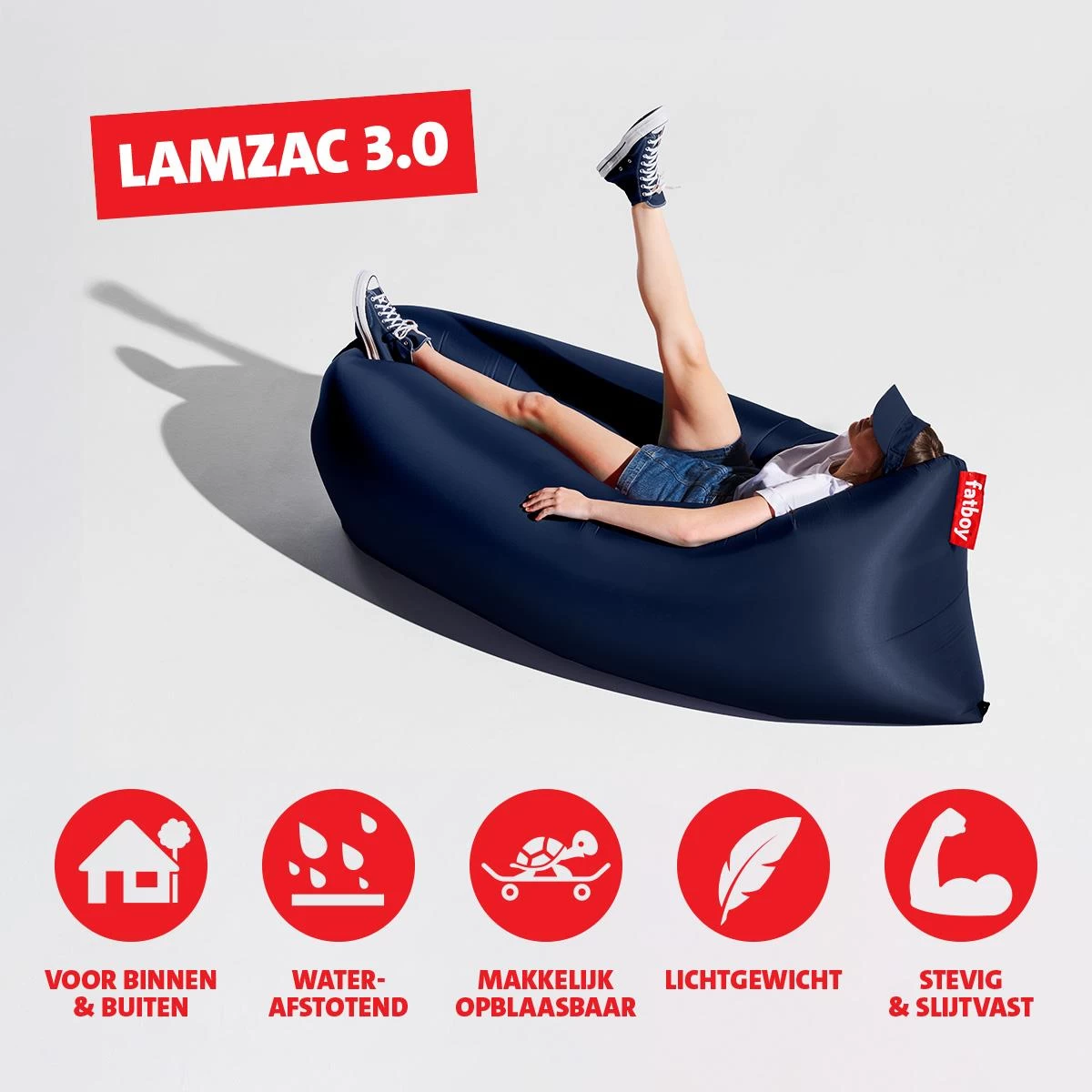 Fatboy Air Lounger - Luchtzak - Oplaasbare Zitzak Lamzac 3.0 - Blauw - Afbeelding 3