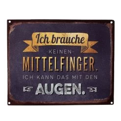 Clayre & Eef Tekstbord 25x20 Cm Grijs Ijzer Ich Brauche Keine