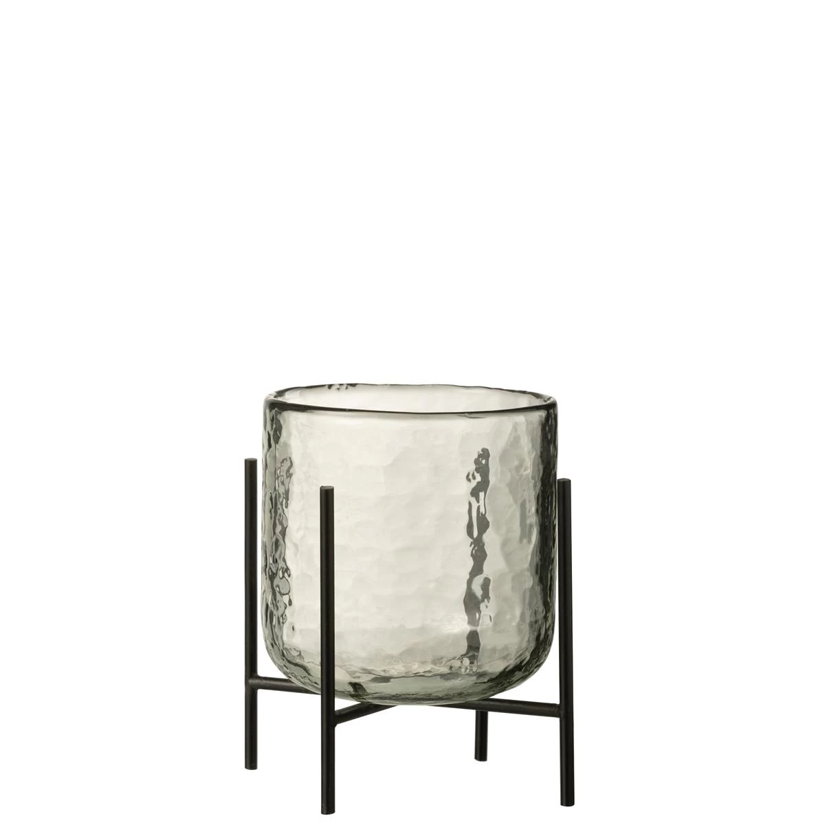 J-Line Windlicht Staand Glas|Ijzer Transparant Medium