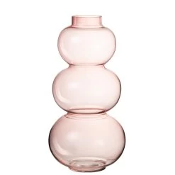 J-Line Vaas Bol Glas Roze Large