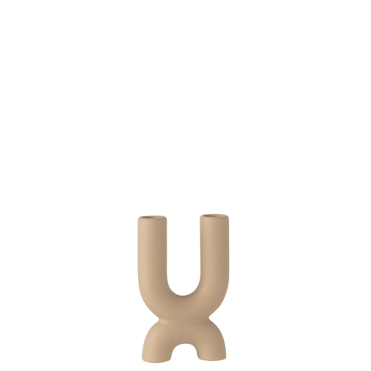 J-Line Kaarsenhouder Renaissance U Keramiek Beige