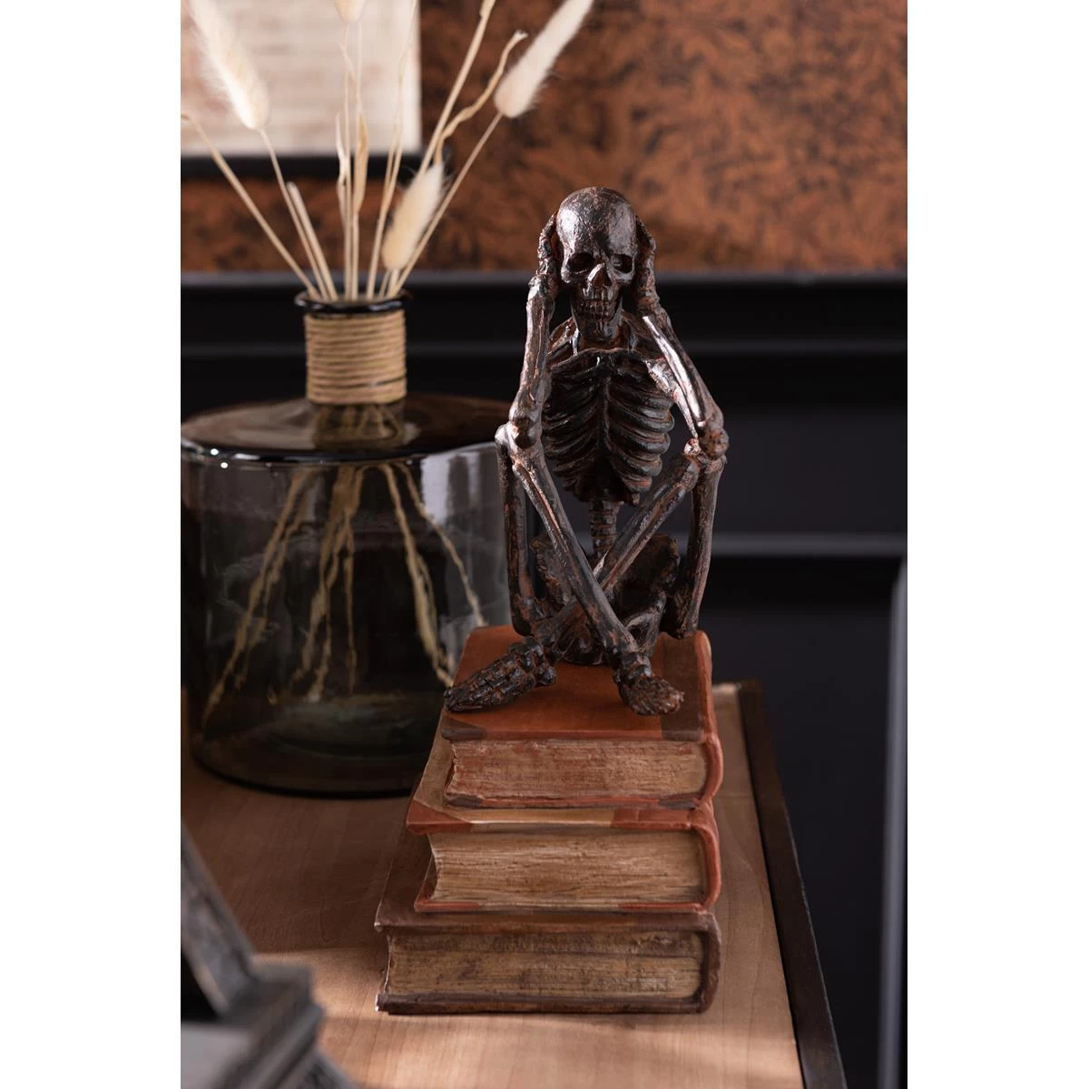 J-Line Skelet Horen|Zien|Zwijgen Poly Brons Assortiment Van 3 - Afbeelding 4