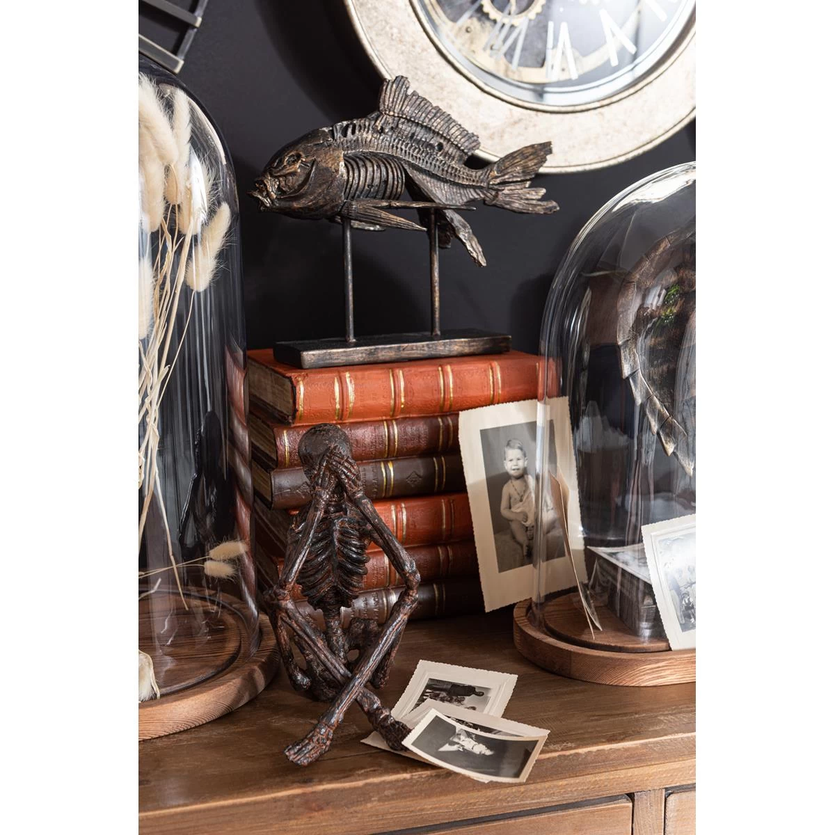 J-Line Skelet Horen|Zien|Zwijgen Poly Brons Assortiment Van 3 - Afbeelding 5