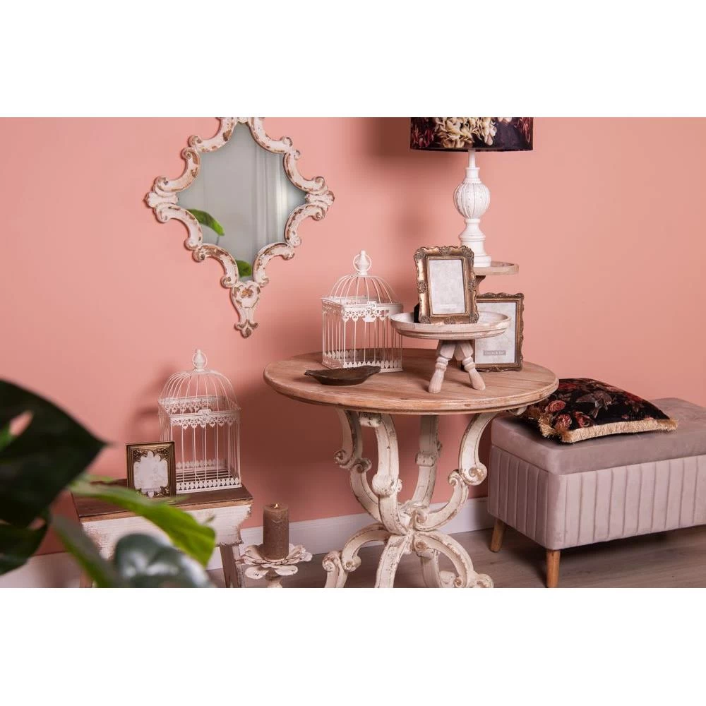 Clayre & Eef Vogelkooi Decoratie Beige Metaal Vierkant Decoratie - Afbeelding 4