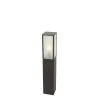 QAZQA Staande Buitenlamp Zwart Met Ribbel Glas 80 Cm IP44 - Charlois