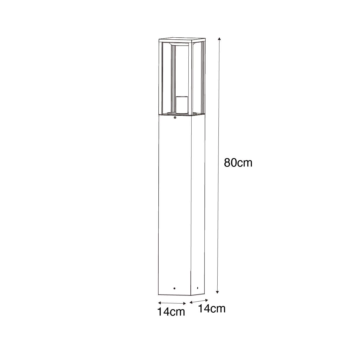 QAZQA Staande Buitenlamp Zwart Met Ribbel Glas 80 Cm IP44 - Charlois - Afbeelding 5