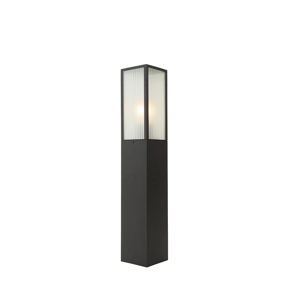 QAZQA Staande Buitenlamp Zwart Met Ribbel Glas 80 Cm IP44 - Charlois - Afbeelding 9