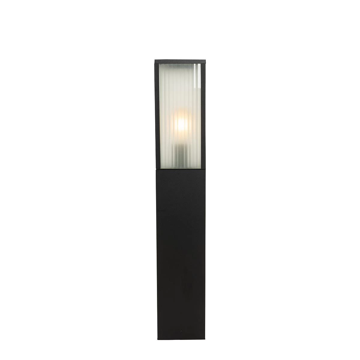 QAZQA Staande Buitenlamp Zwart Met Ribbel Glas 80 Cm IP44 - Charlois - Afbeelding 10